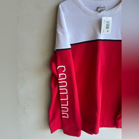 Champion University Of Georgia Bulldogs College Sweater in Red and White. - Picture 2 of 8